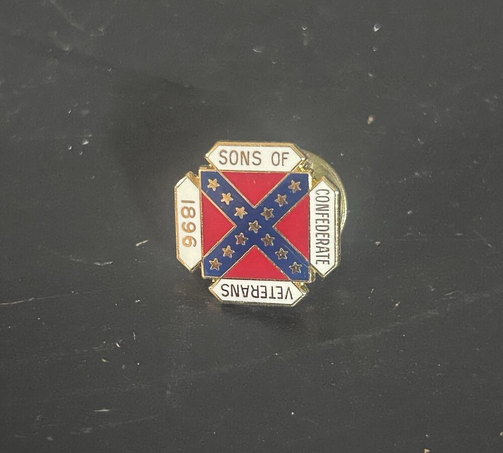 Vintage Sons of Confederate Veterans SCV 1896 Enamel Lapel Tie Pin Badge